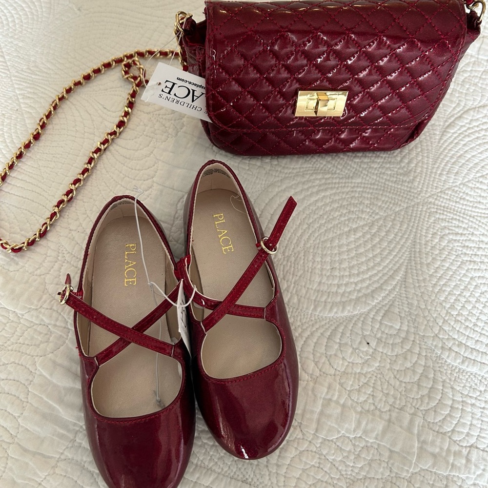 The Children's Place Burgundy Kids Shoes and Bag Set